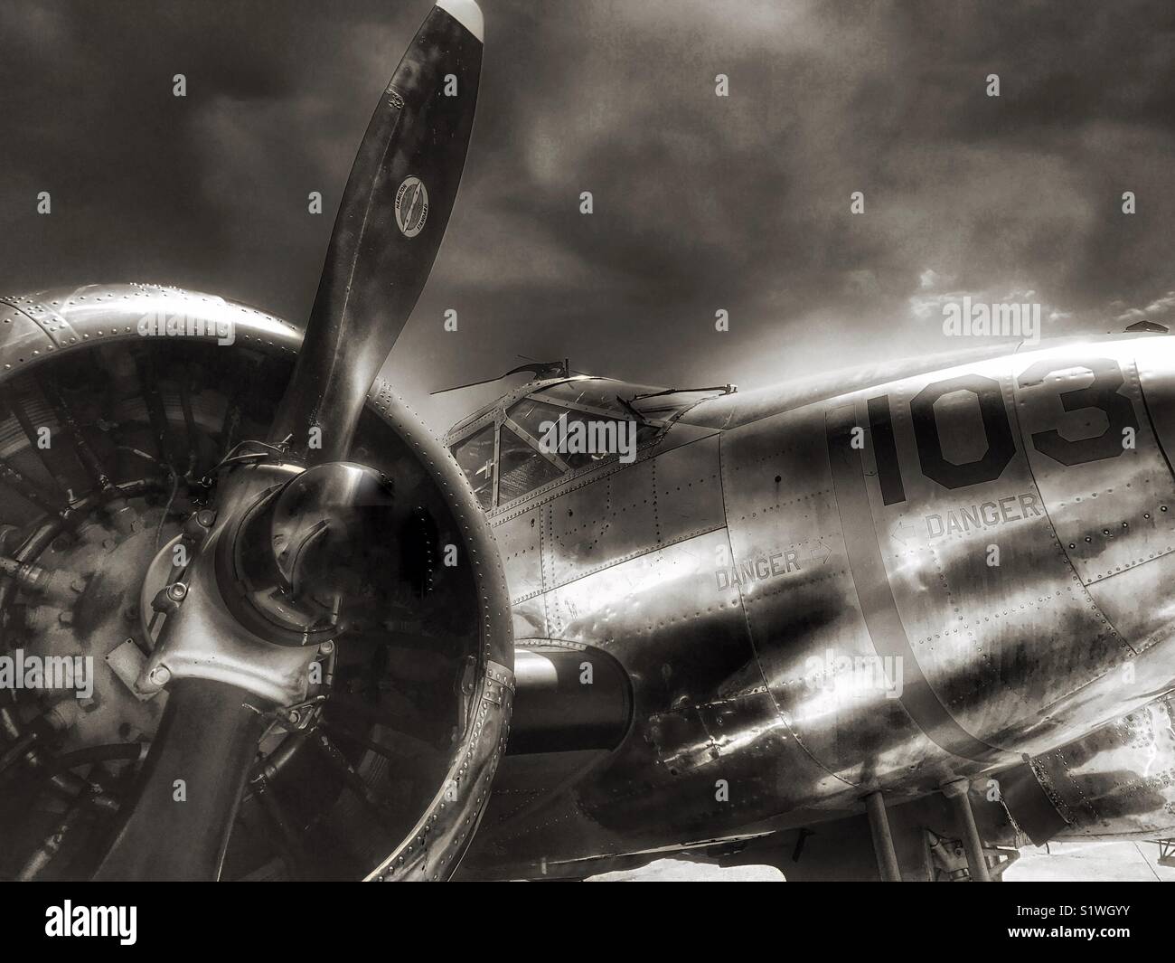 Vintage military aircraft - Smartphone Captured Stock Image