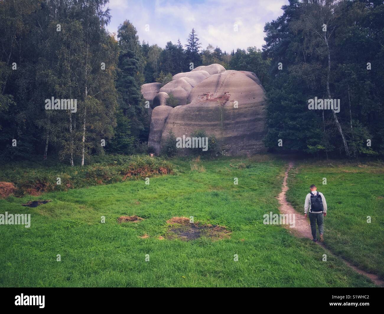 Bile Kameny (White Stones) rock formation in Czech Republic Stock Photo