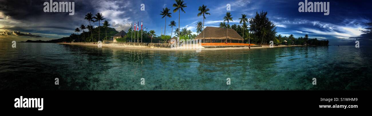 Matira Beach, bora bora, French Polynesia - Smartphone Captured Stock Image