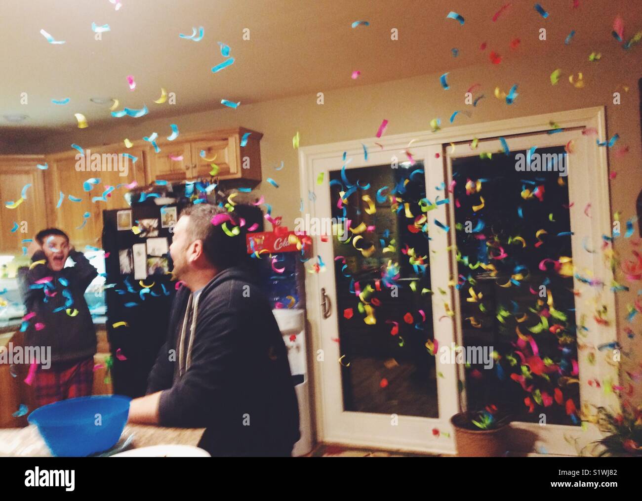 Confetti celebration - Smartphone Captured Stock Image