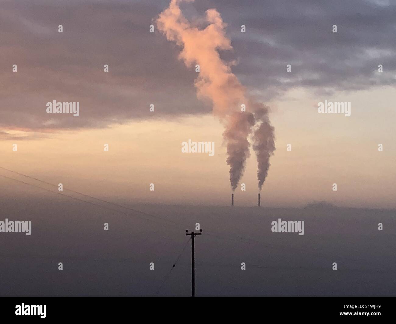 Stacks in the Foggy Dawn, Ireland - Smartphone Captured Stock Image