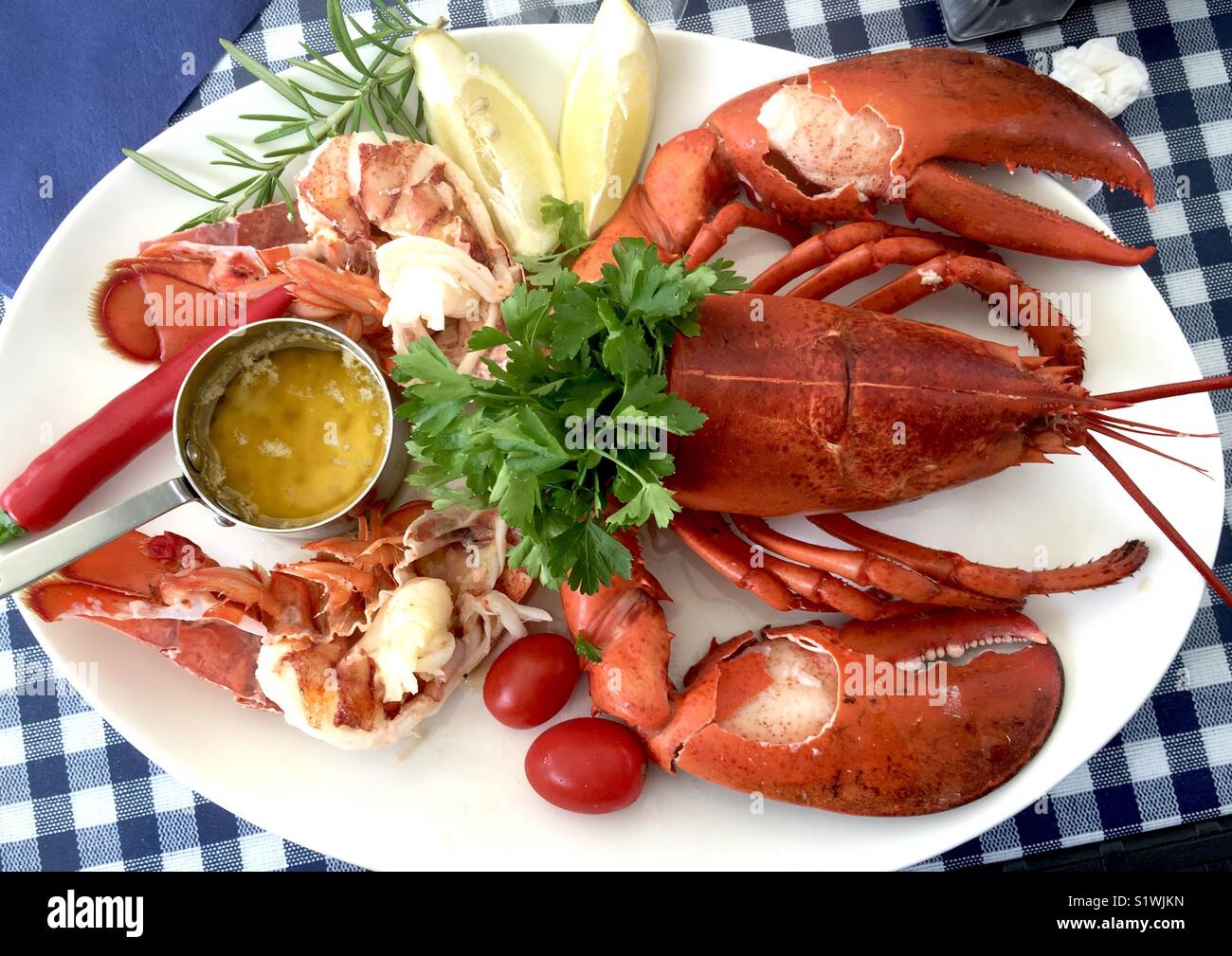 Lobster on a plate Stock Photo Alamy