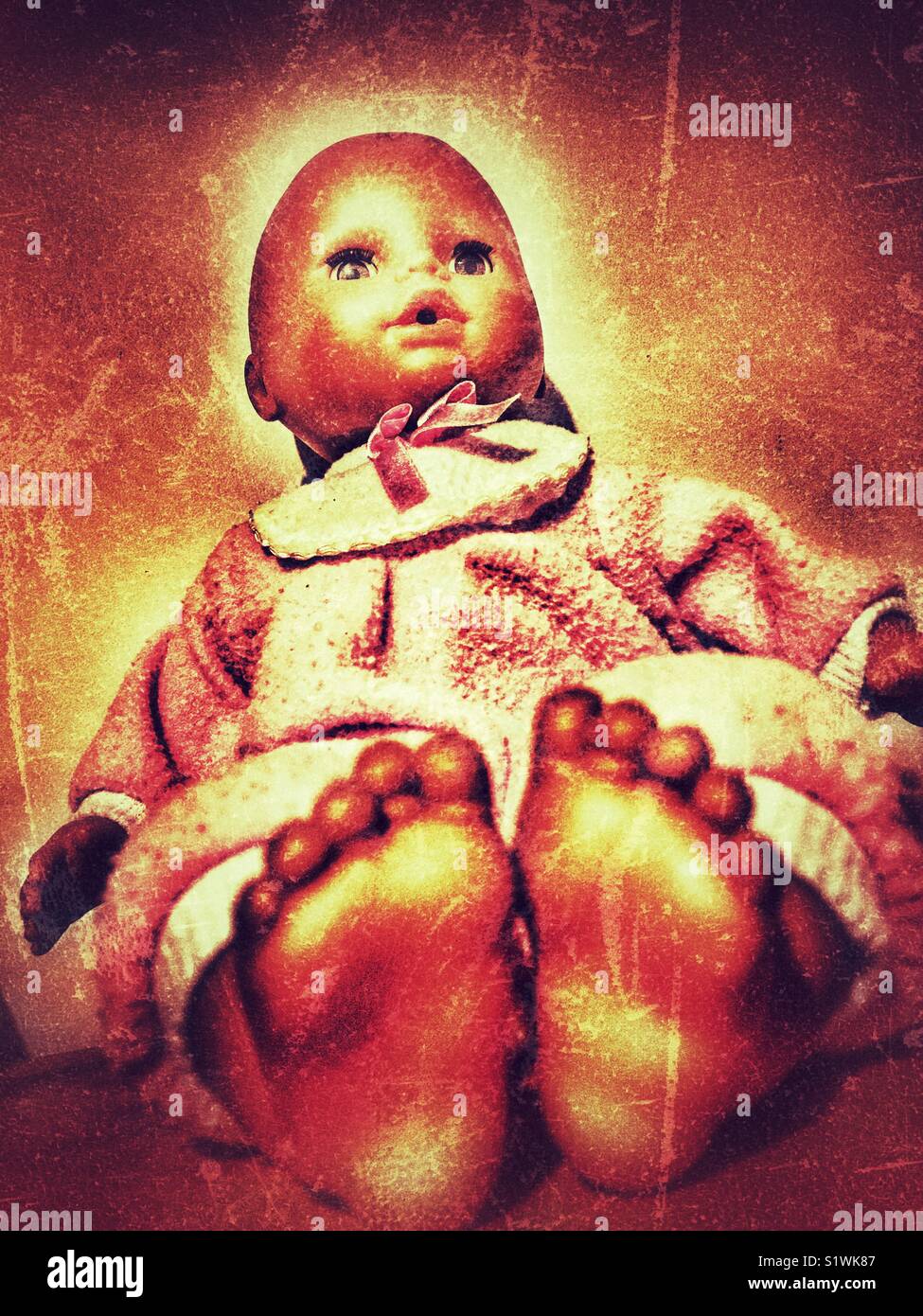 Plastic baby doll, child's toy - Smartphone Captured Stock Image