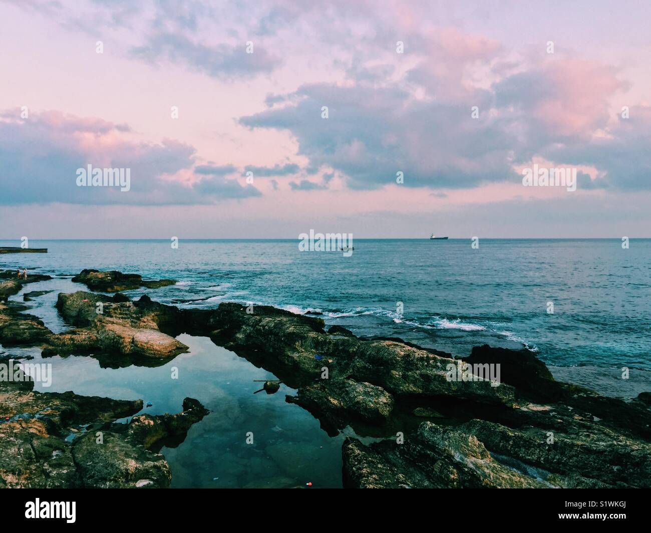 Mediterranean Sea beirut Lebanon - Smartphone Captured Stock Image