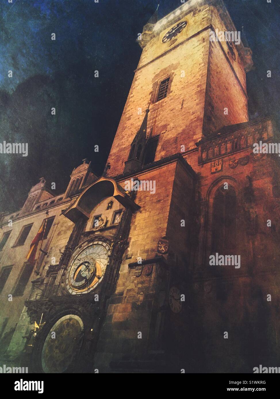 Prague astronomical clock Stock Photo