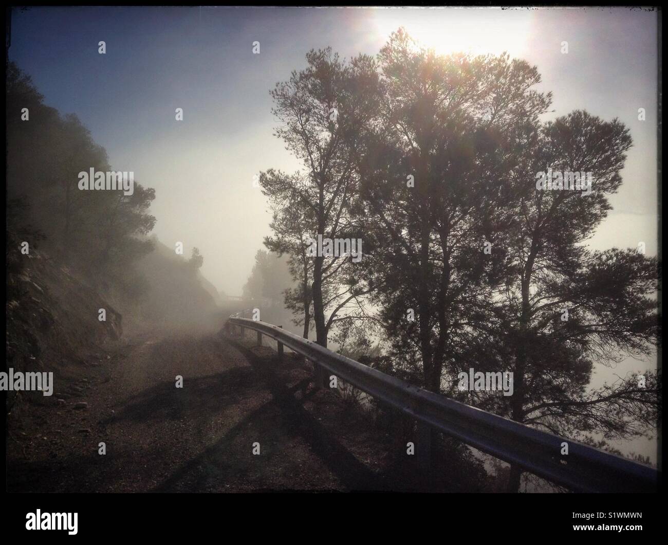 A walk above the freezing fog, Catalonia, Spain. - Smartphone Captured Stock Image