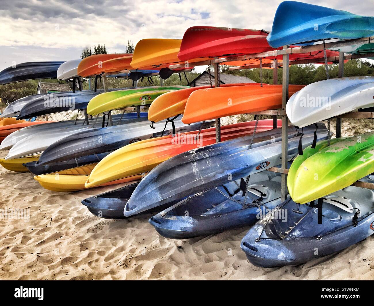 Kayaks For Hire Beach Sports Stock Photo Alamy