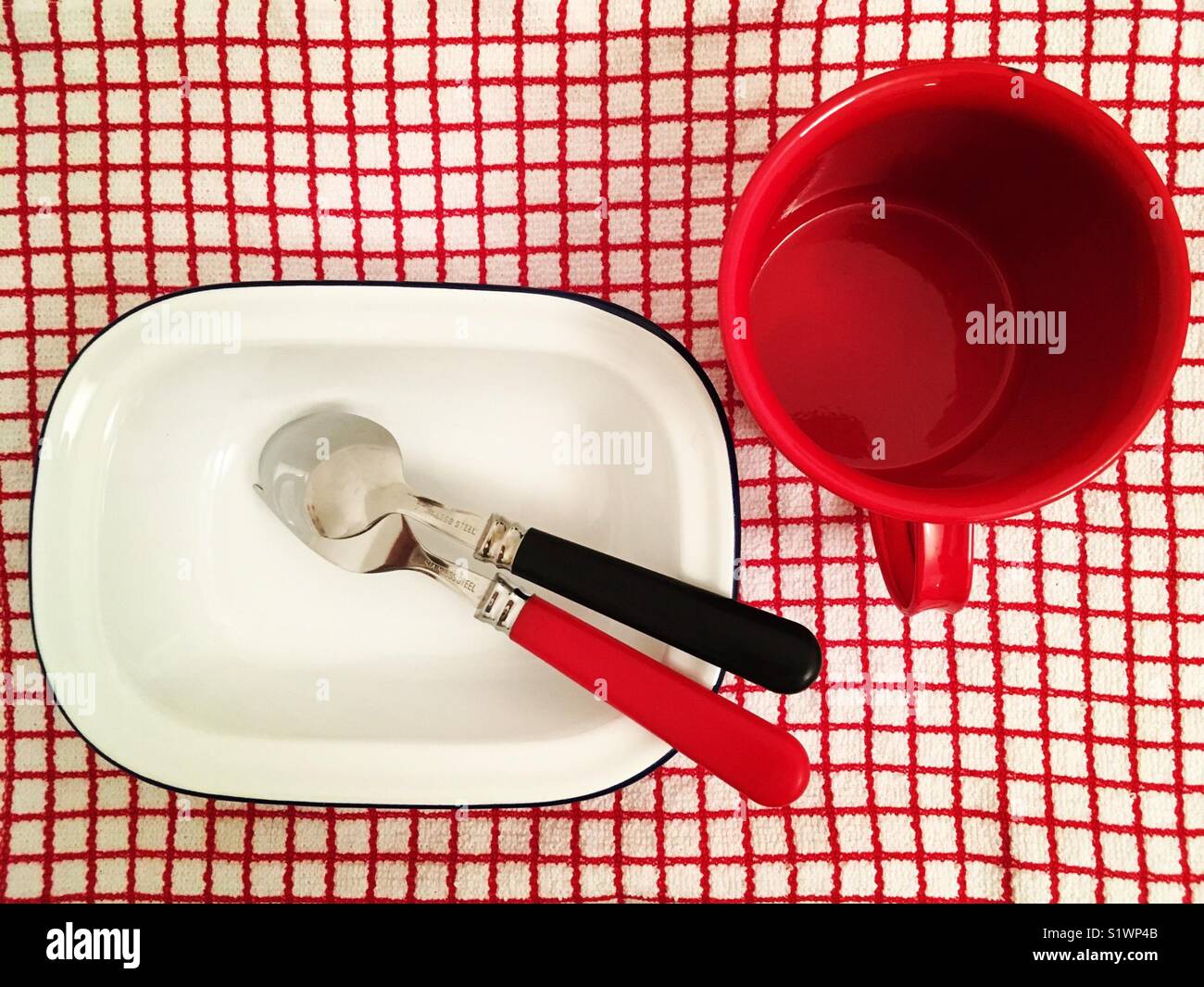 The combination of red, white and black things - Smartphone Captured Stock Image