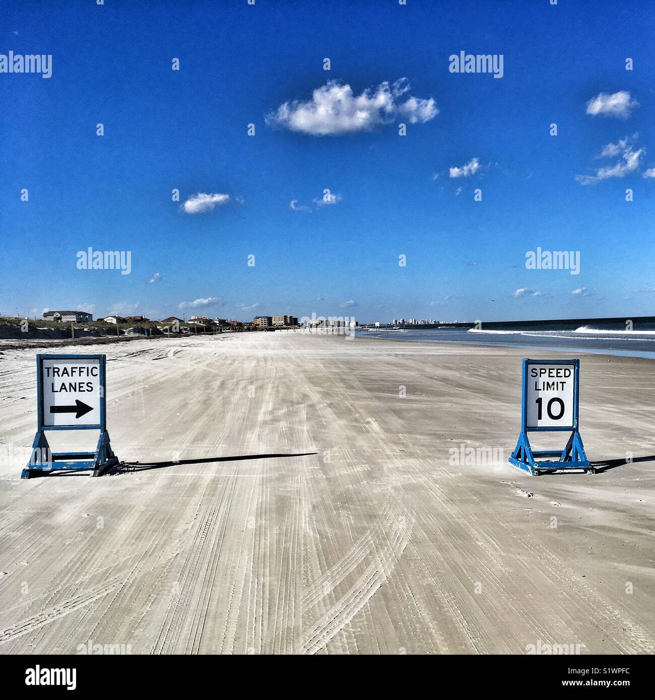Traffic lane on Daytona Beach Florida - Smartphone Captured Stock Image