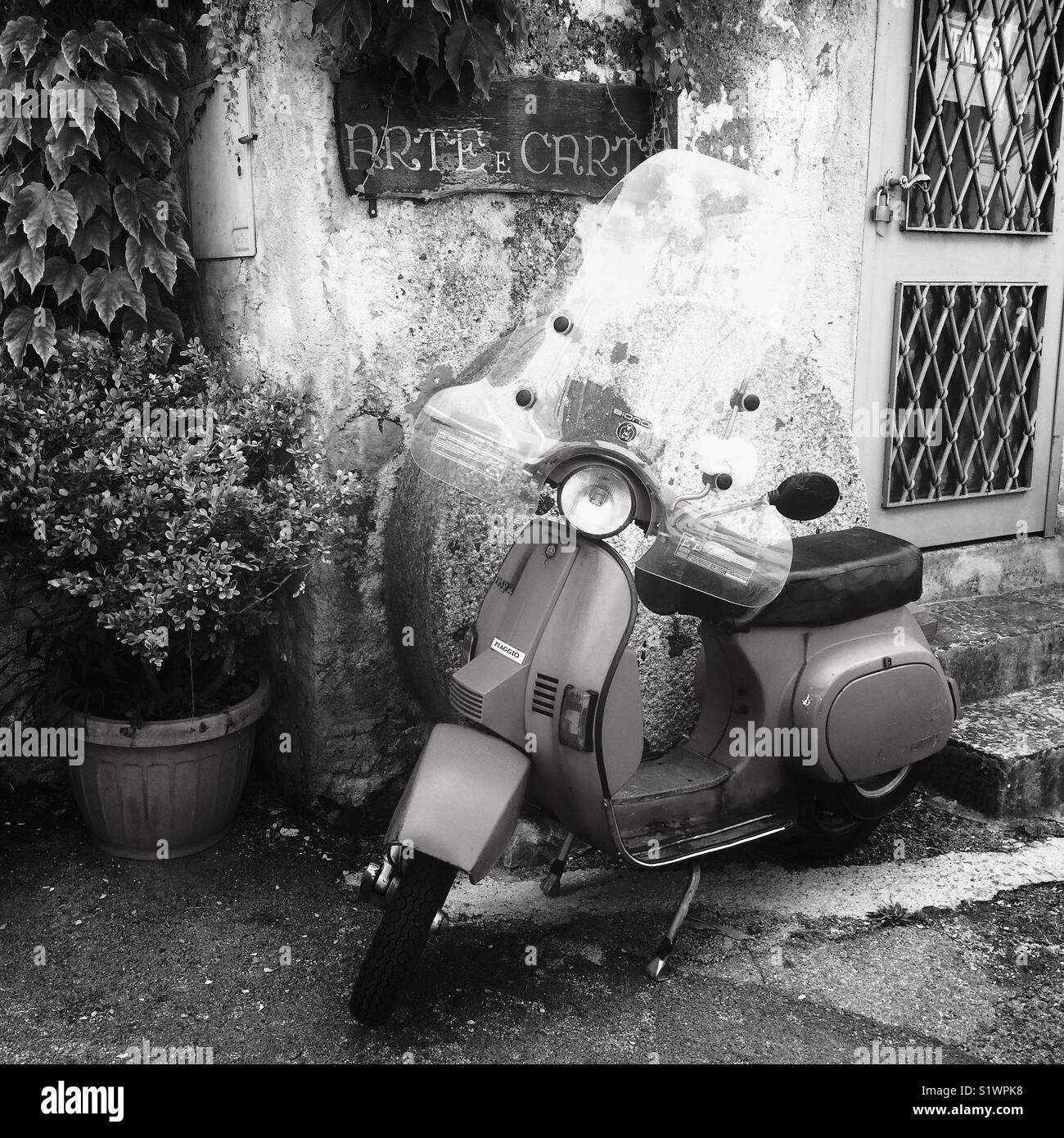 Black and white Vespa Stock Photo Alamy