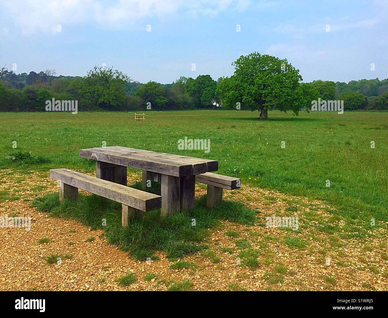 Picnic Bench at Beauty Spot - Smartphone Captured Stock Image