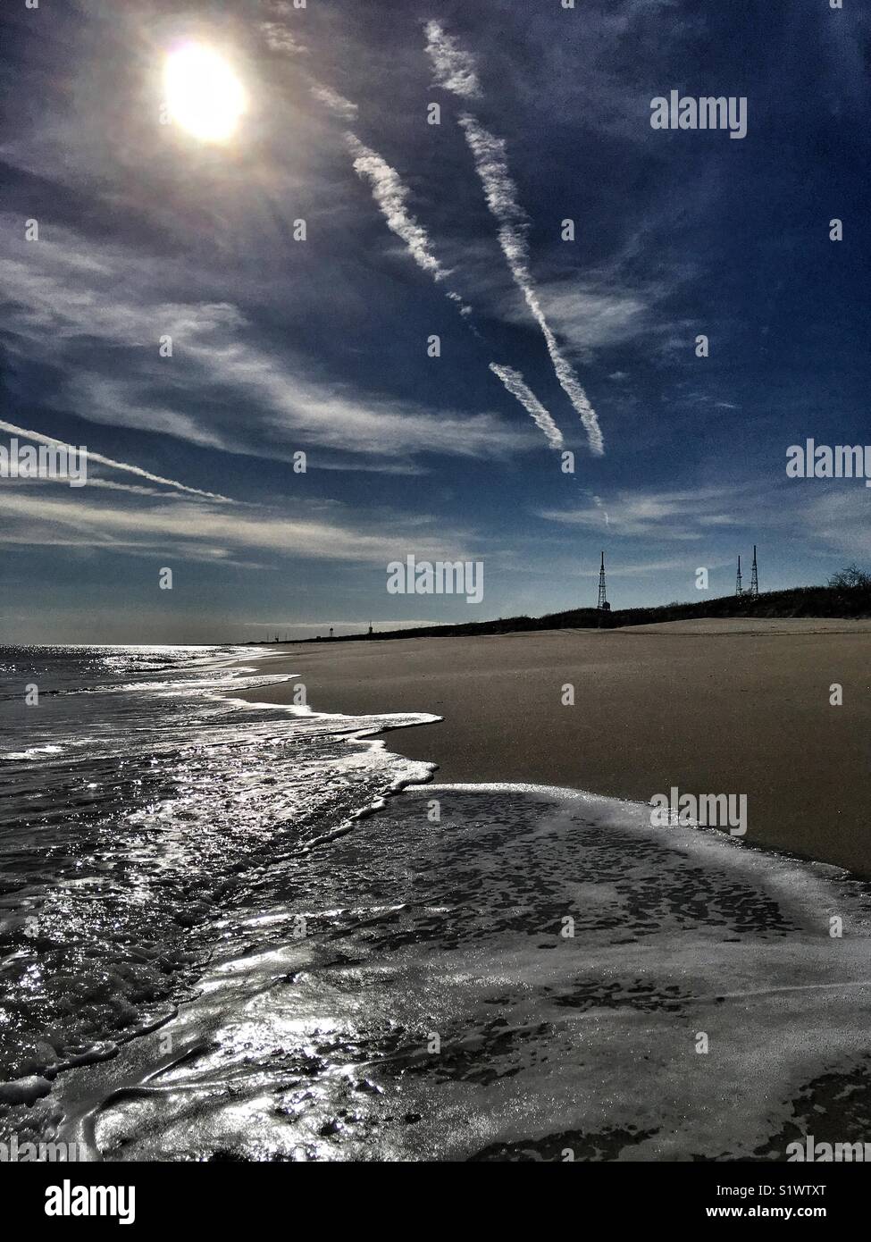 Canaveral National Seashore Florida on a sunny winter day - Smartphone Captured Stock Image