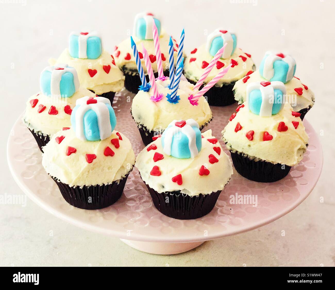 Birthday cupcakes - Smartphone Captured Stock Image