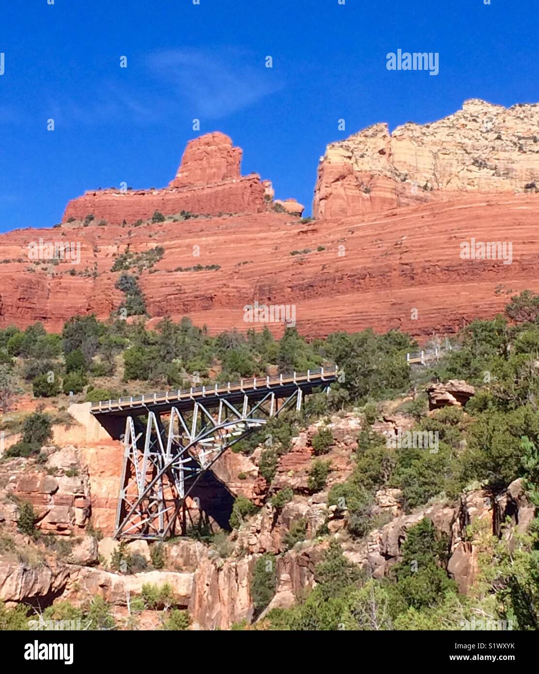 Bridge over a box canyon in Sedona Arizona Stock Photo Alamy