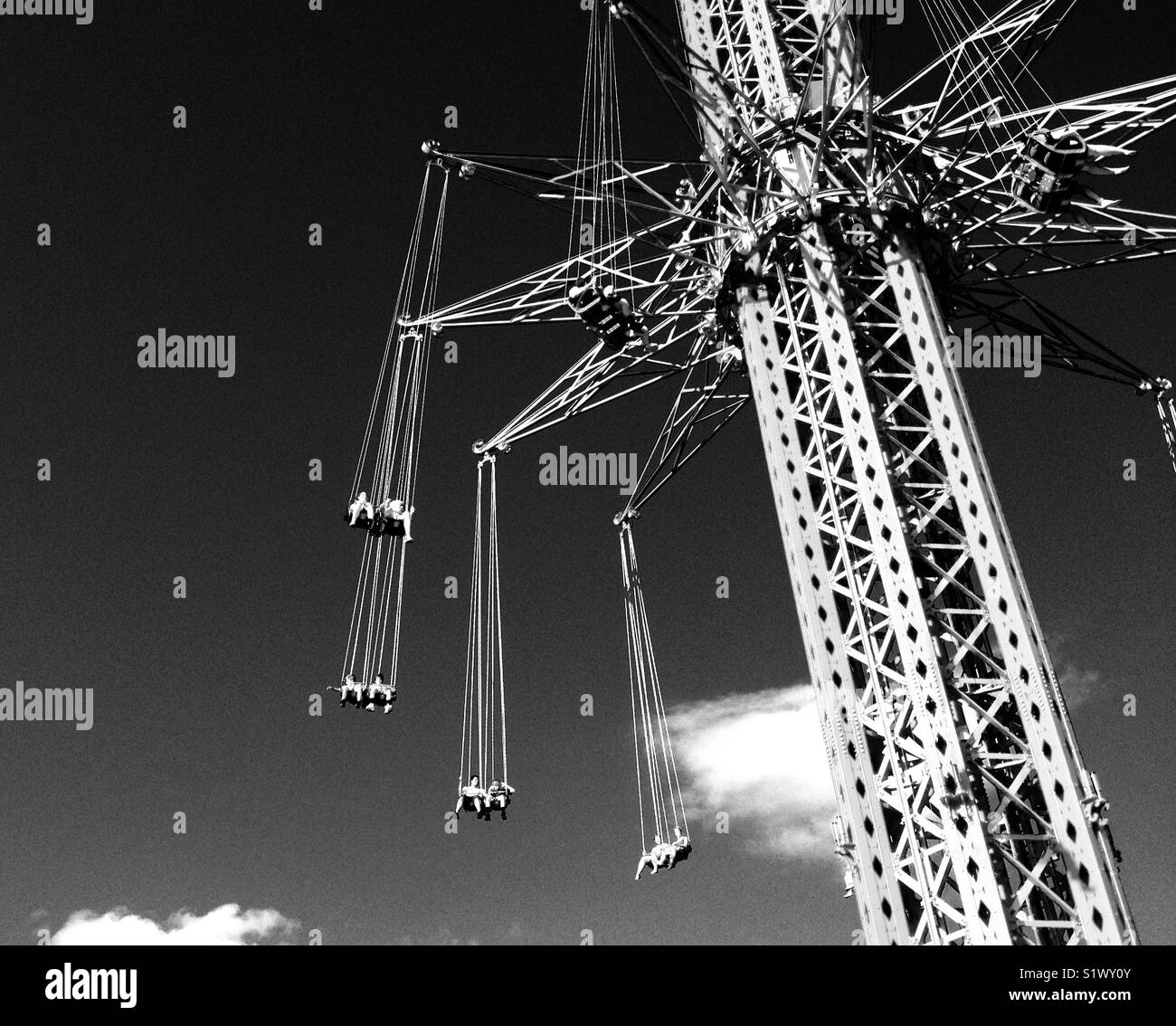 Giant swing at Six Flags New England Stock Photo Alamy
