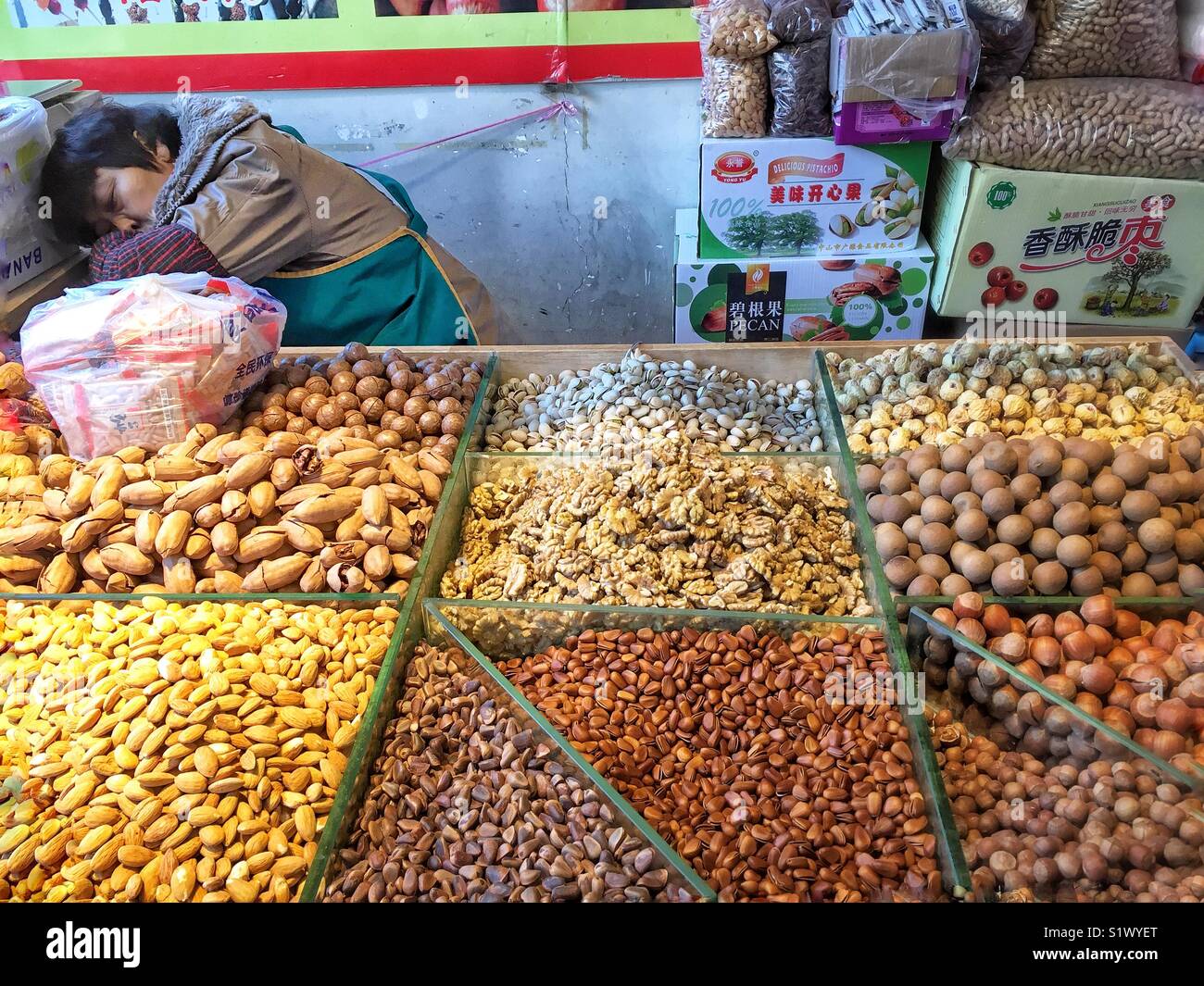 Sales person asleep - Smartphone Captured Stock Image