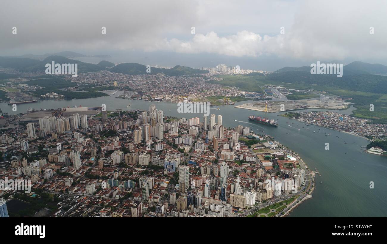 City port of Santos - Brasil. One of greatest South America Stock Photo ...