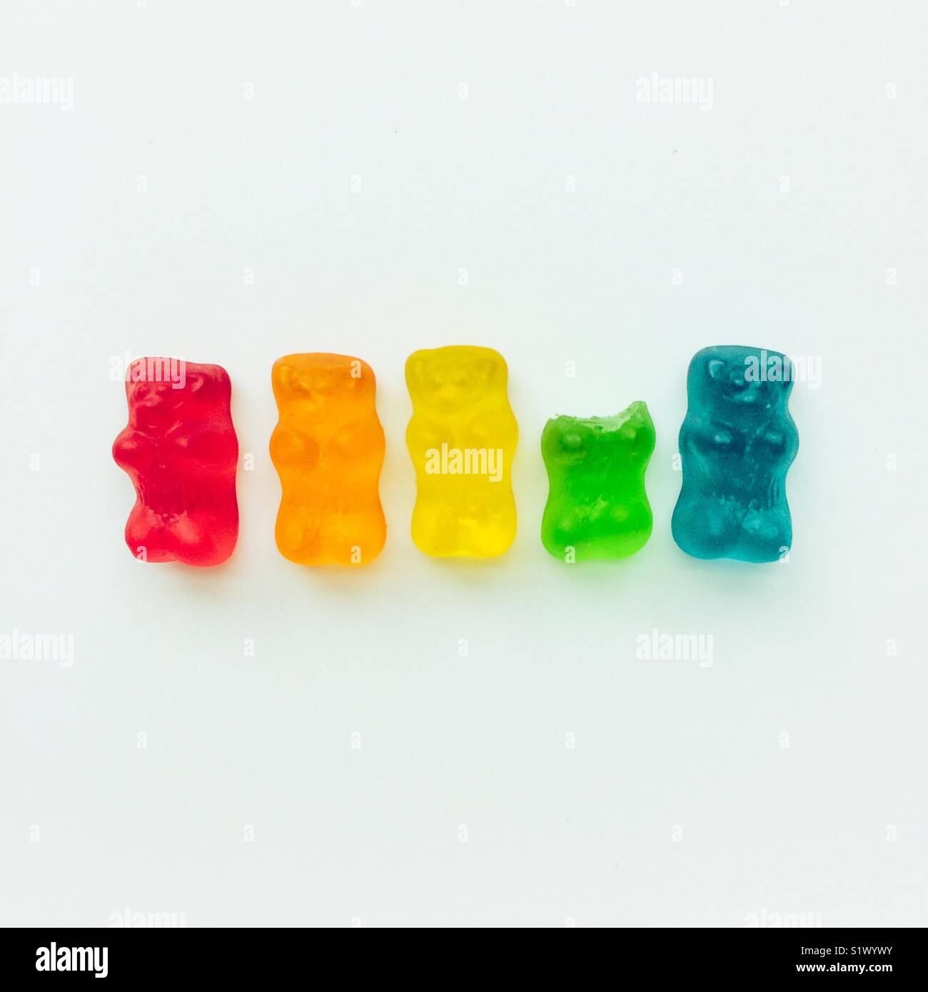 Gummy bears with a head missing Stock Photo