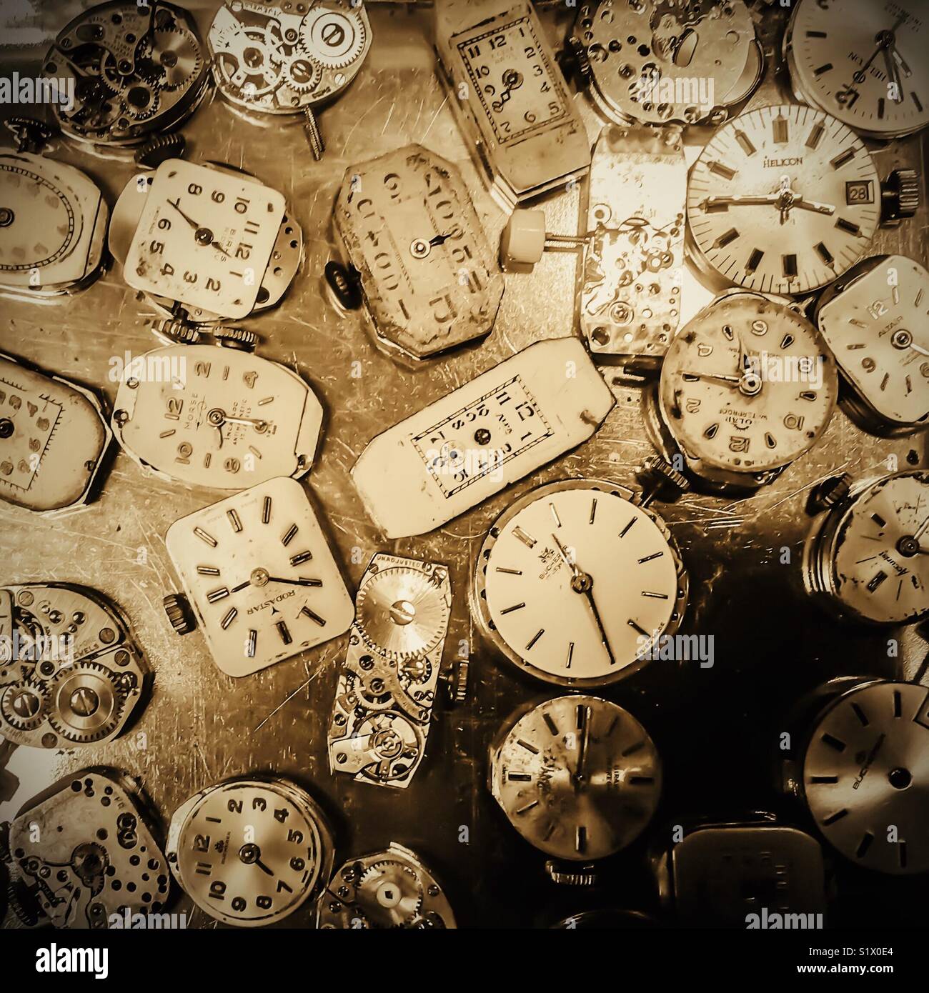 Vintage watches parts Stock Photo Alamy