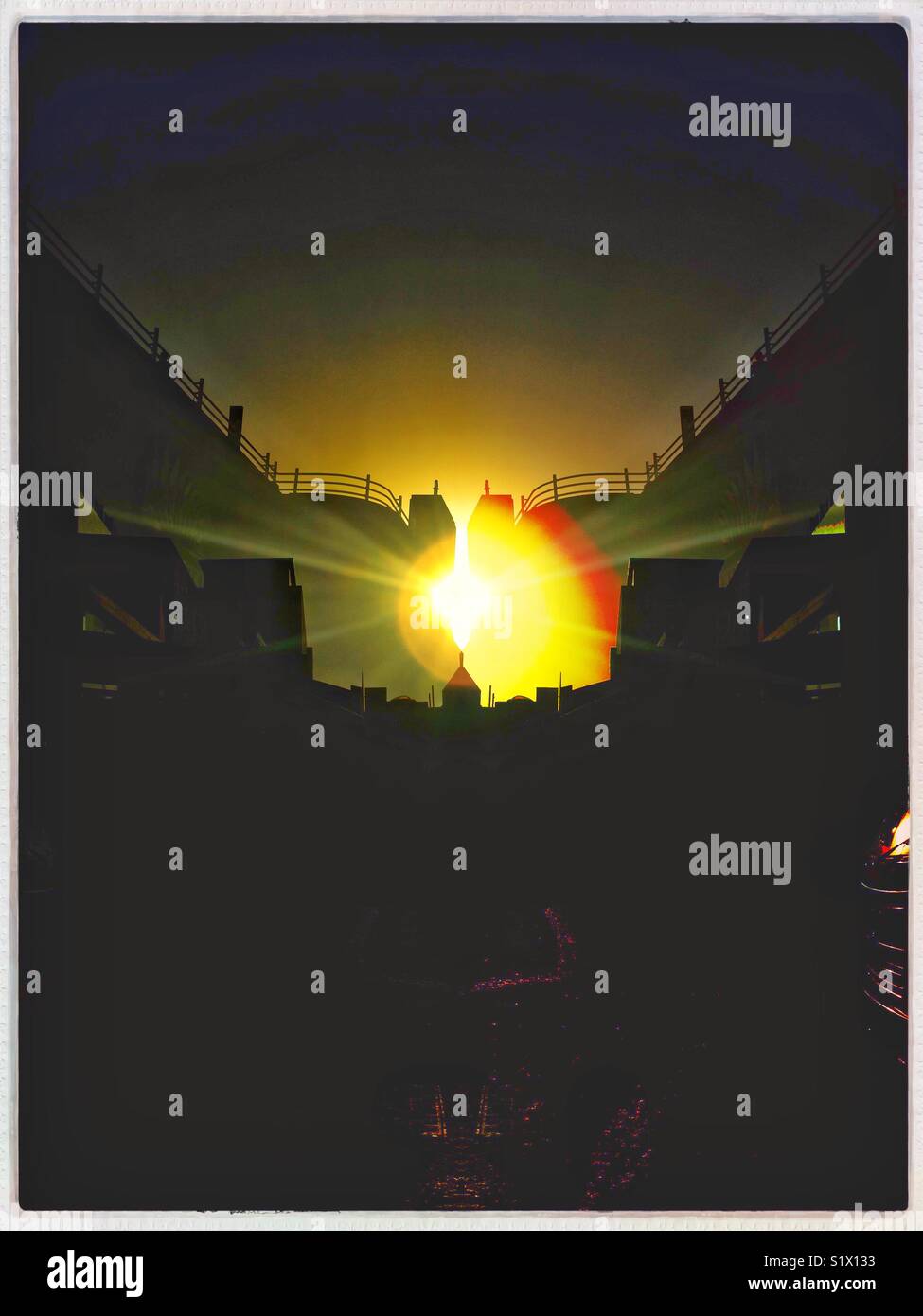 Psychedelic sunrise Stock Photo