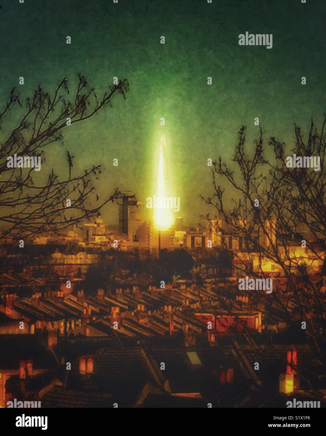 Sunlight on  The Shard, London. - Smartphone Captured Stock Image