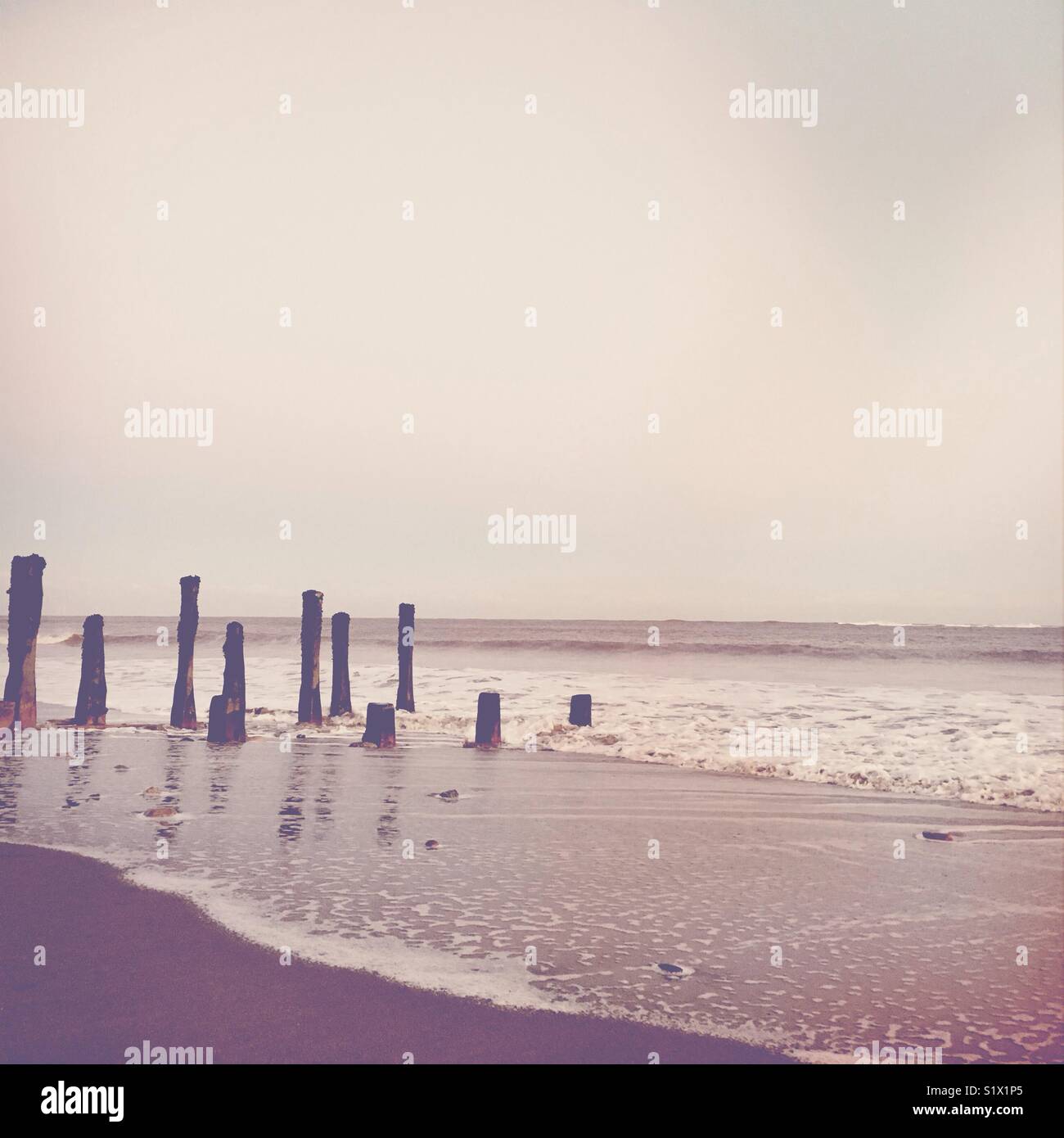 Beach at Spurn Point Humberside England UK - Smartphone Captured Stock Image