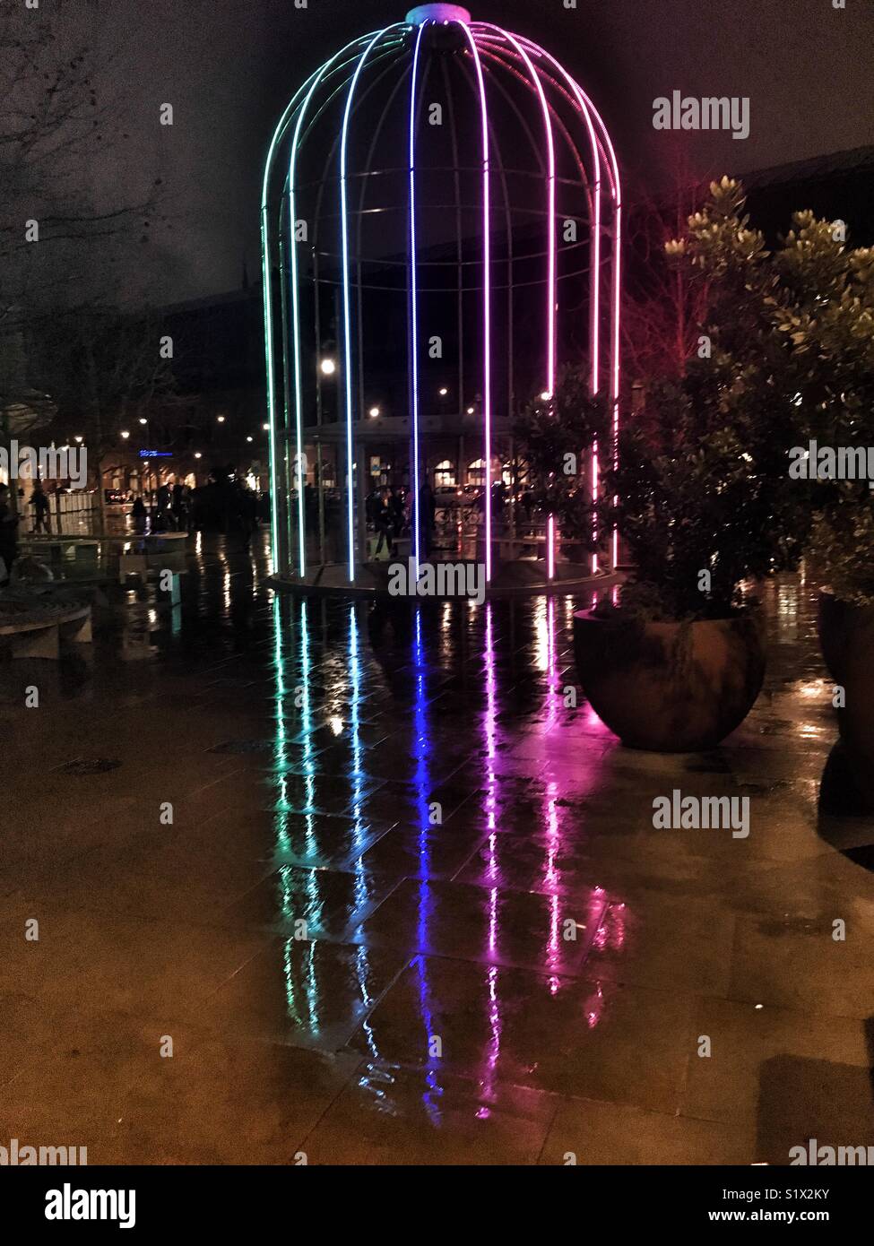 Art installation IFO Identified Flying Object outside King's Cross in London, England - Smartphone Captured Stock Image