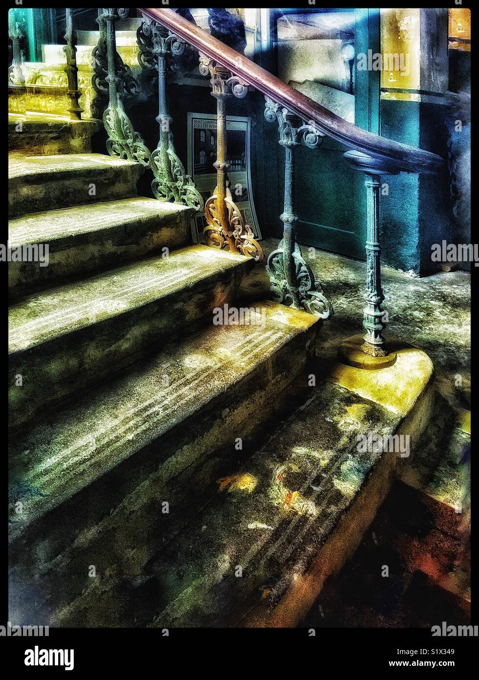 Old stairs at Peckham Rye train station. - Smartphone Captured Stock Image