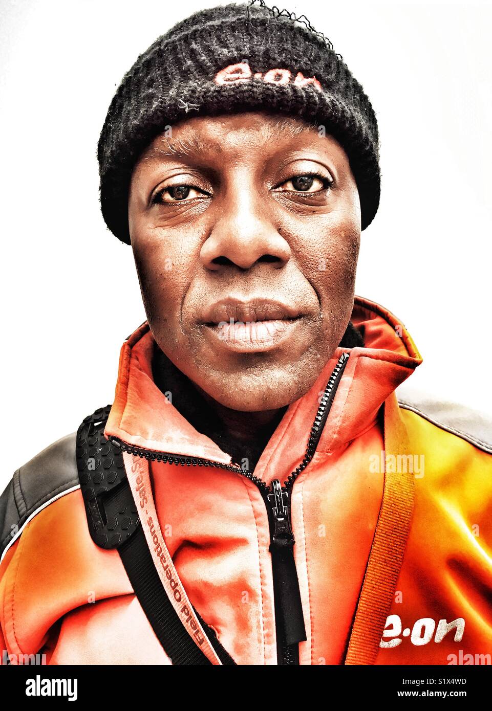 e-on field operations worker - Smartphone Captured Stock Image