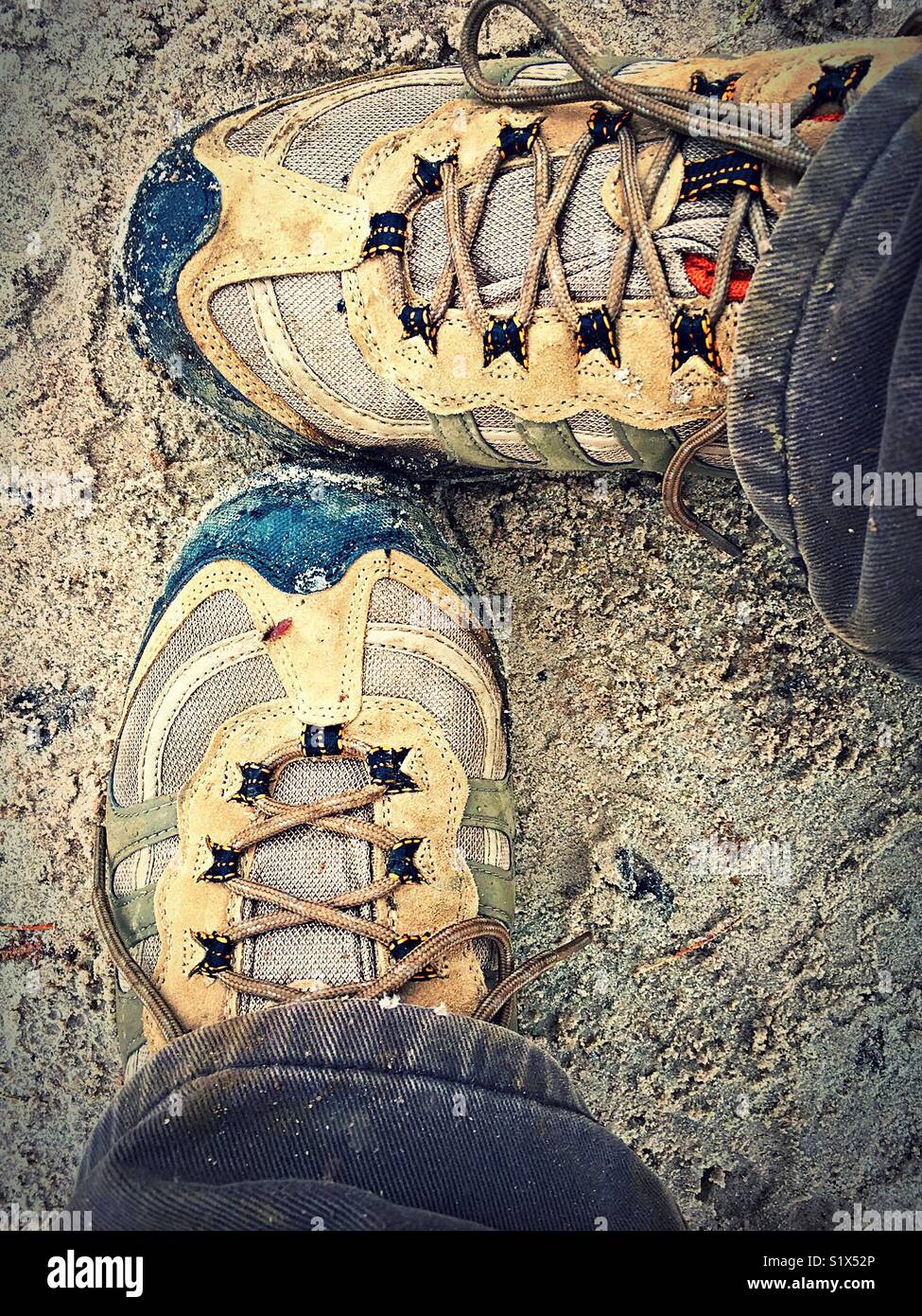 Hiking Boots Which Direction To Go? - Smartphone Captured Stock Image