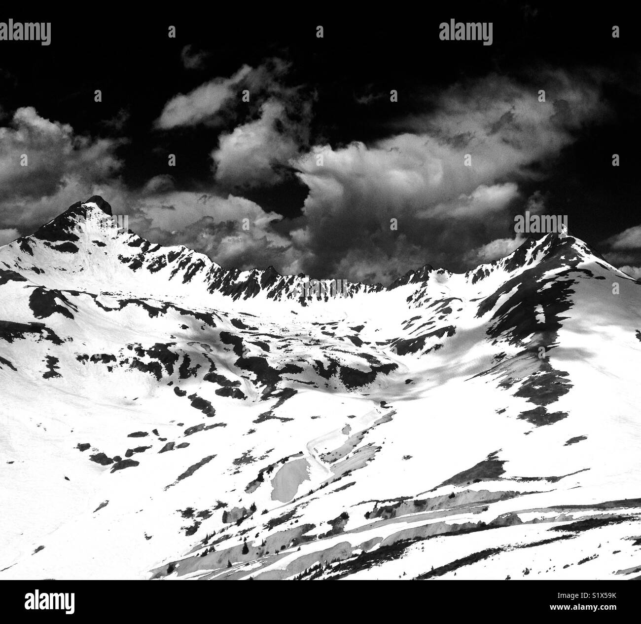 Matterhorn Peak and Wetterhorn Peak, CO Stock Photo