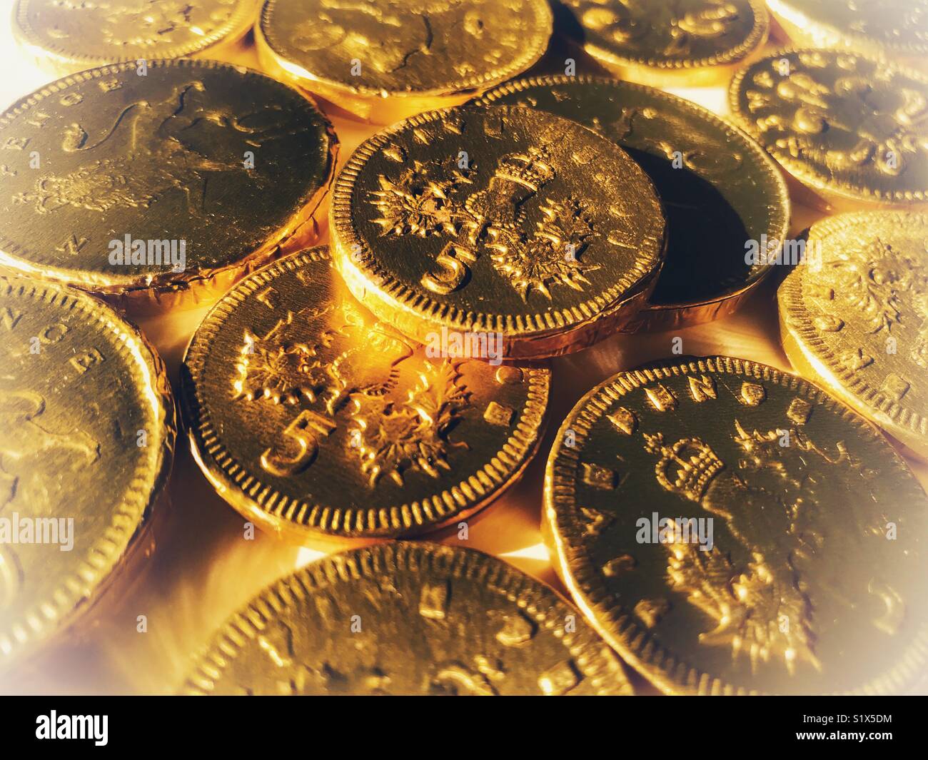 Chocolate money - Smartphone Captured Stock Image