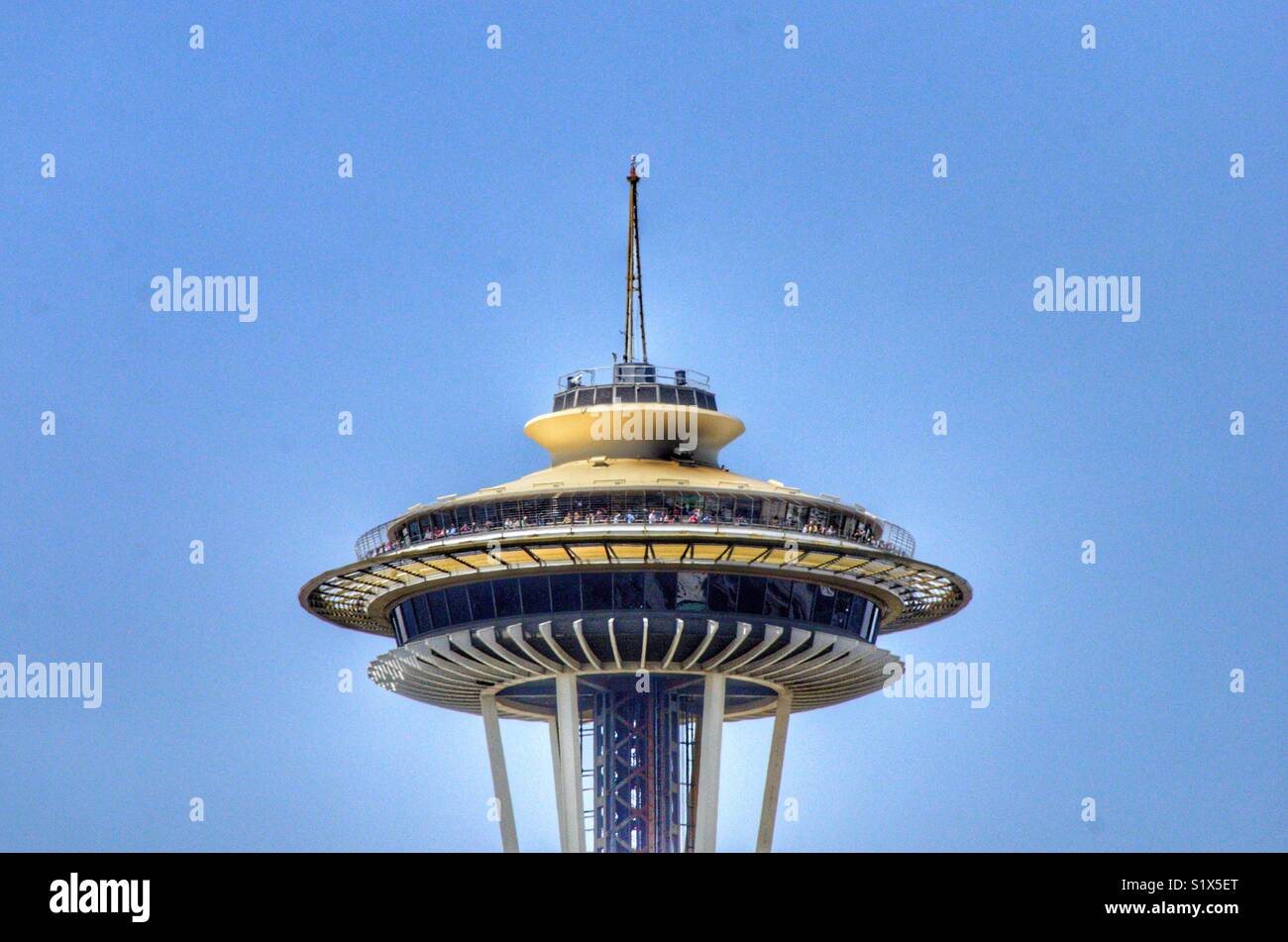 Top of the space needle in Seattle Washington - Smartphone Captured Stock Image