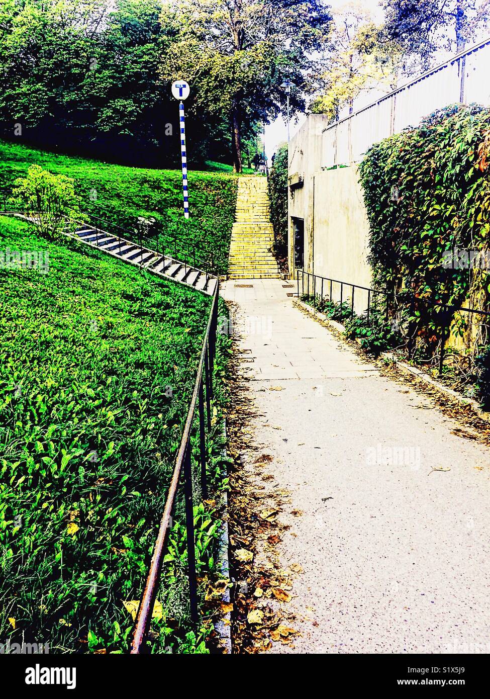 Metro entrance (Tunnelbana) Stockholm, Sweden, Scandinavia - Smartphone Captured Stock Image