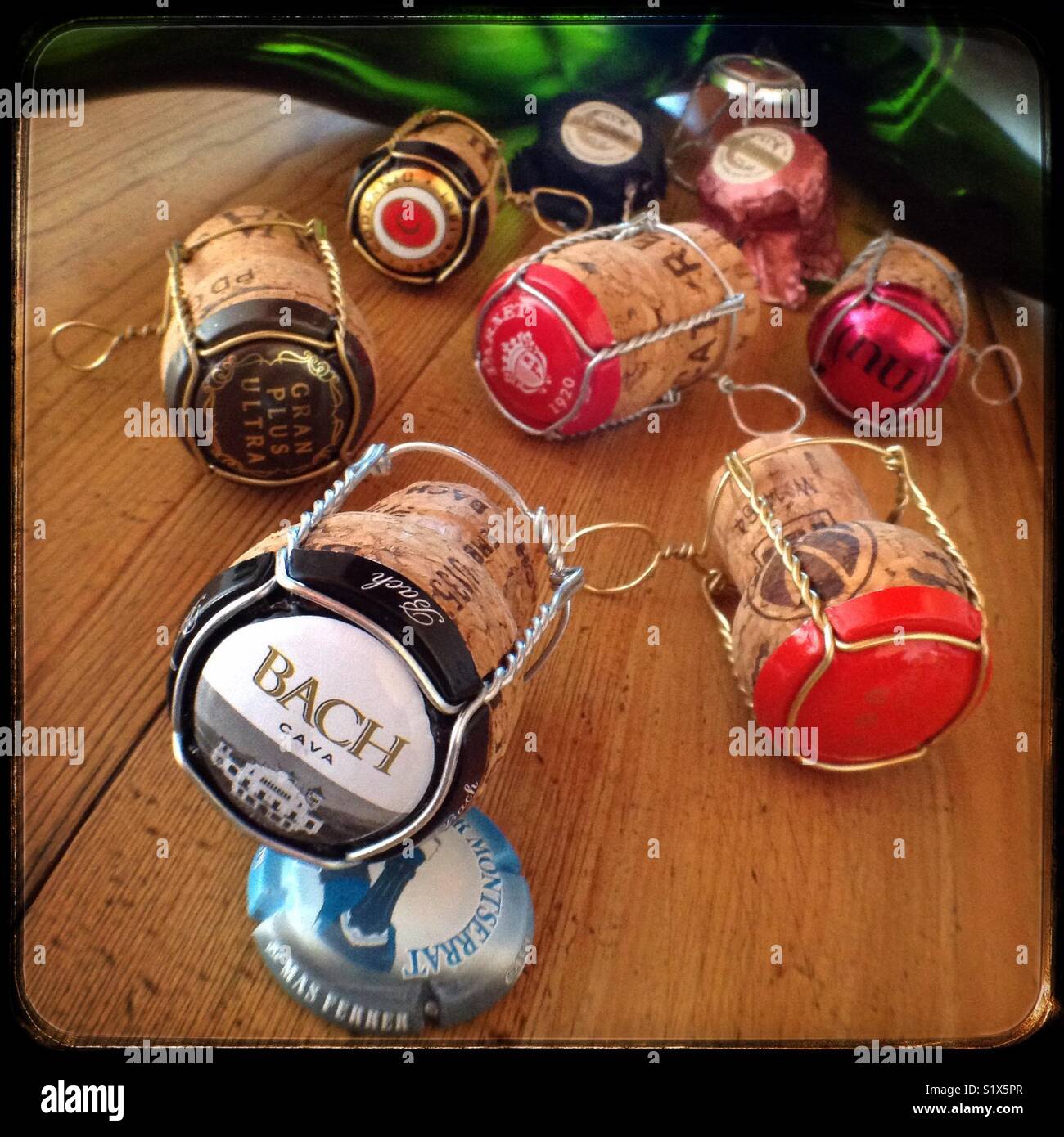 A collection of sparkling wine corks, cages and tops Stock Photo Alamy