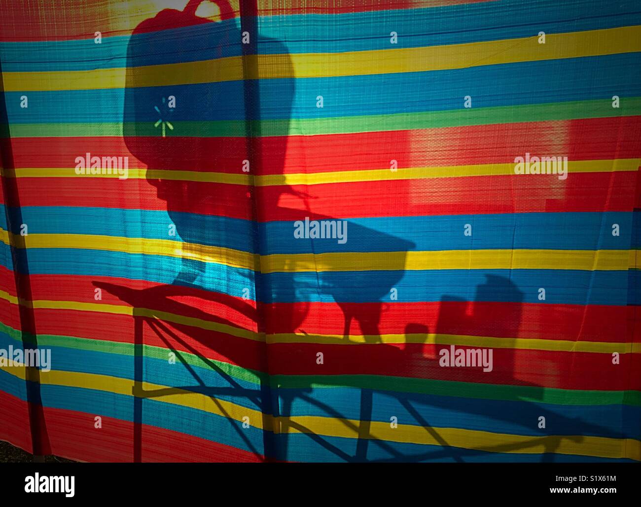 Summertime Barbecue Colorful Shadow - Smartphone Captured Stock Image