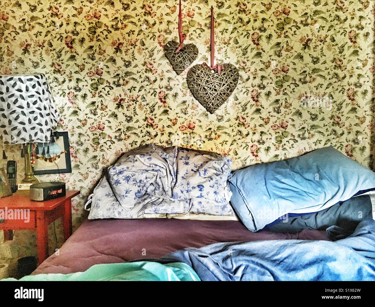 Unmade bed Stock Photo Alamy