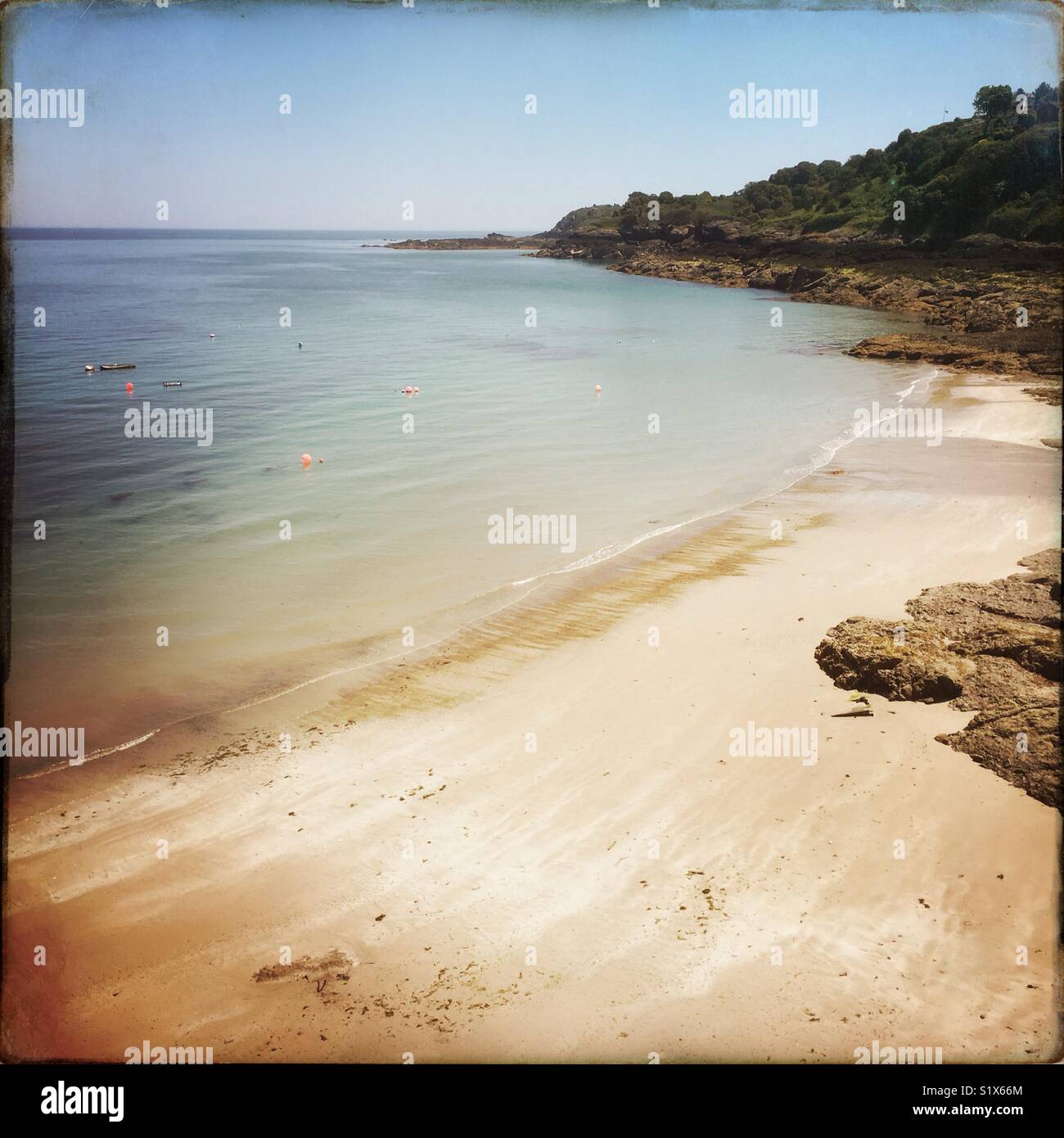 Rozel bay on the island of Jersey - Smartphone Captured Stock Image