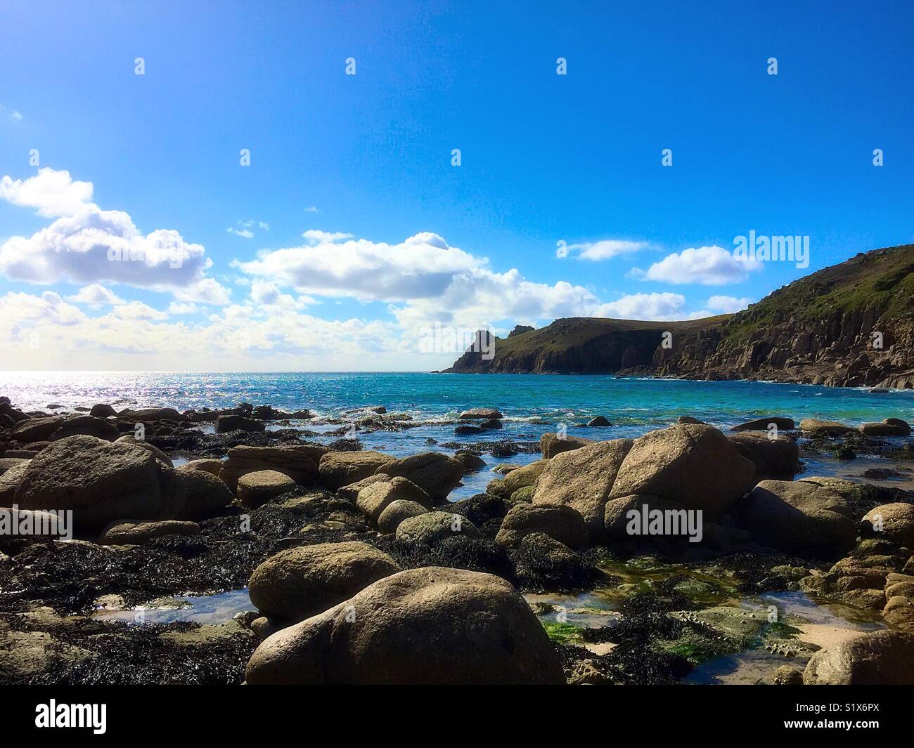 Scenic Coastal Bay - Smartphone Captured Stock Image