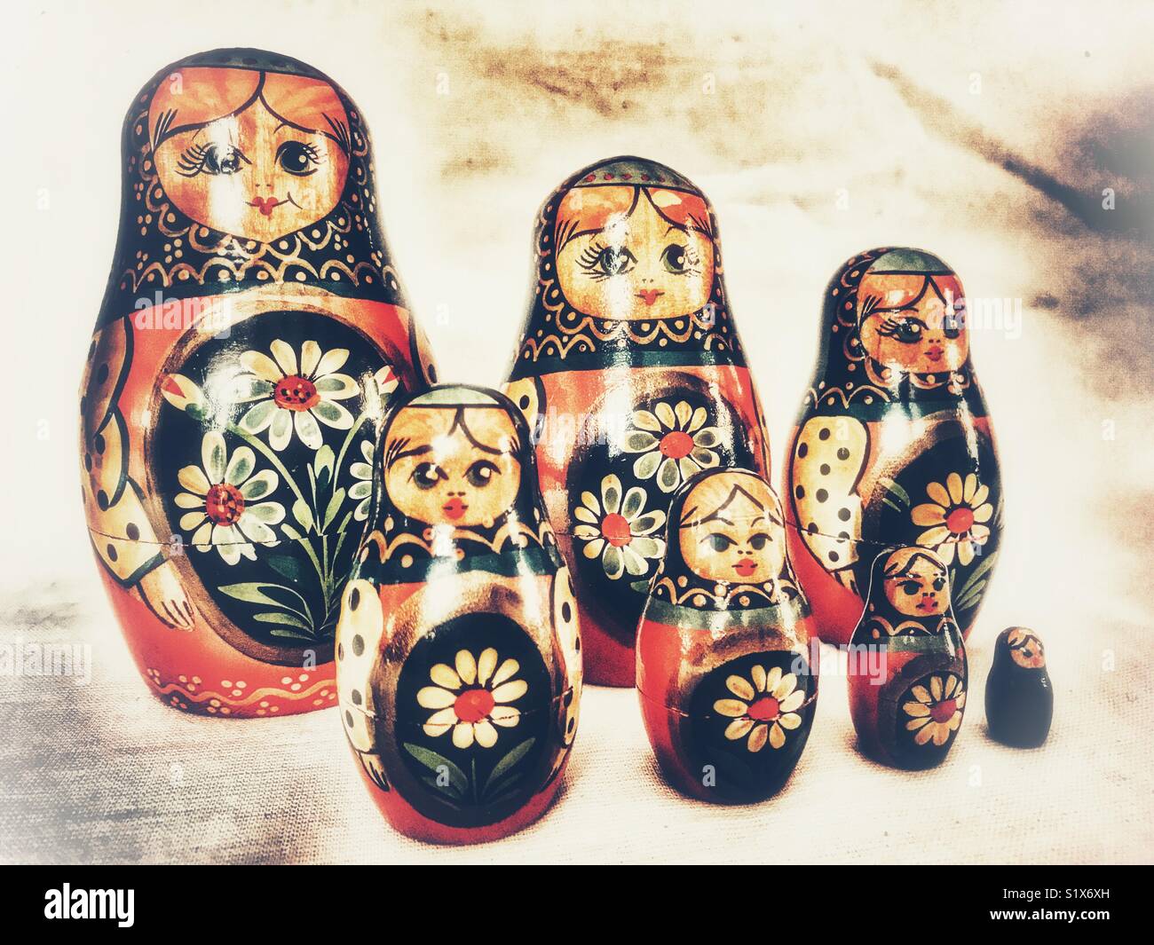 Russian nesting baboushka dolls - Smartphone Captured Stock Image