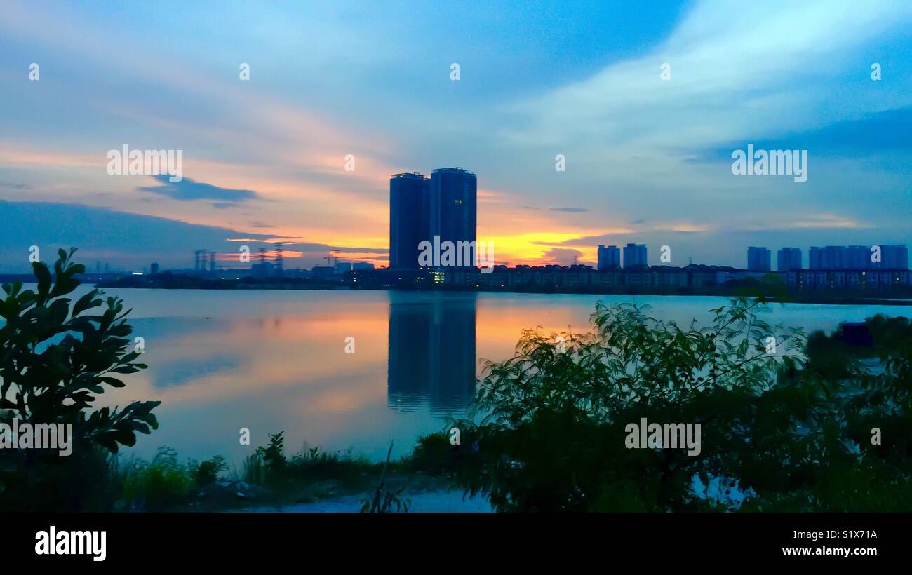 Sunset at Puchong City, Malaysia Stock Photo Alamy