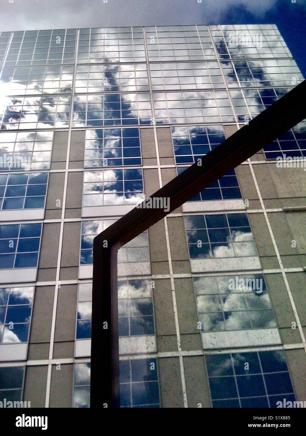 Reflective skyscraper, Oakland, California, USA. - Smartphone Captured Stock Image