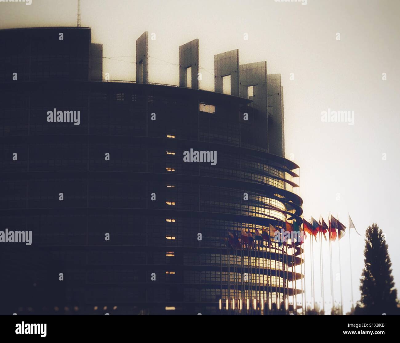 The Louise Weiss building, seat of the European Parliament, Strasbourg, France. - Smartphone Captured Stock Image