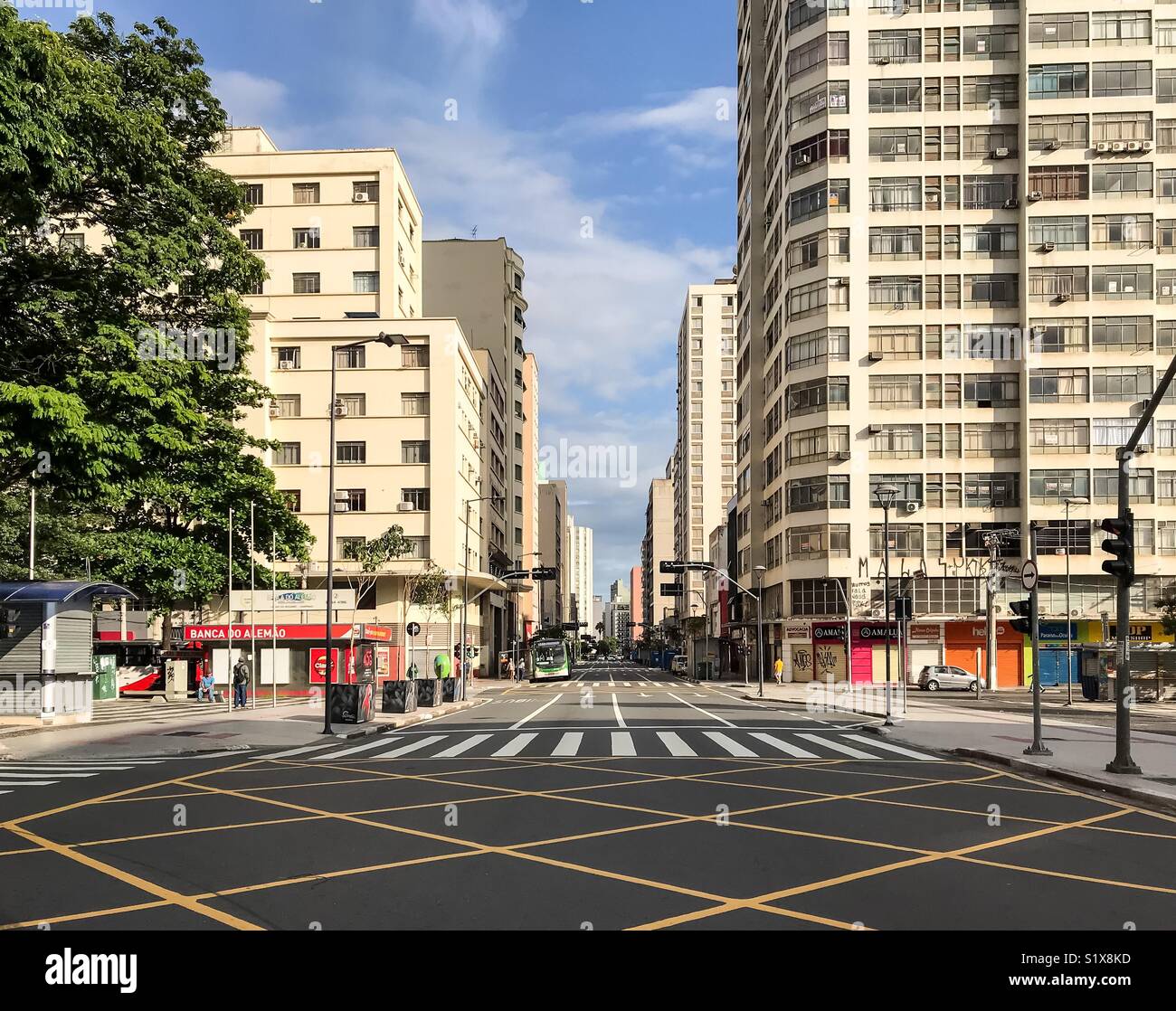 Campinas,SP/ Brazil - February 04, 2018: ‘Francisco Glicério’ avenue downtown in the city - Smartphone Captured Stock Image