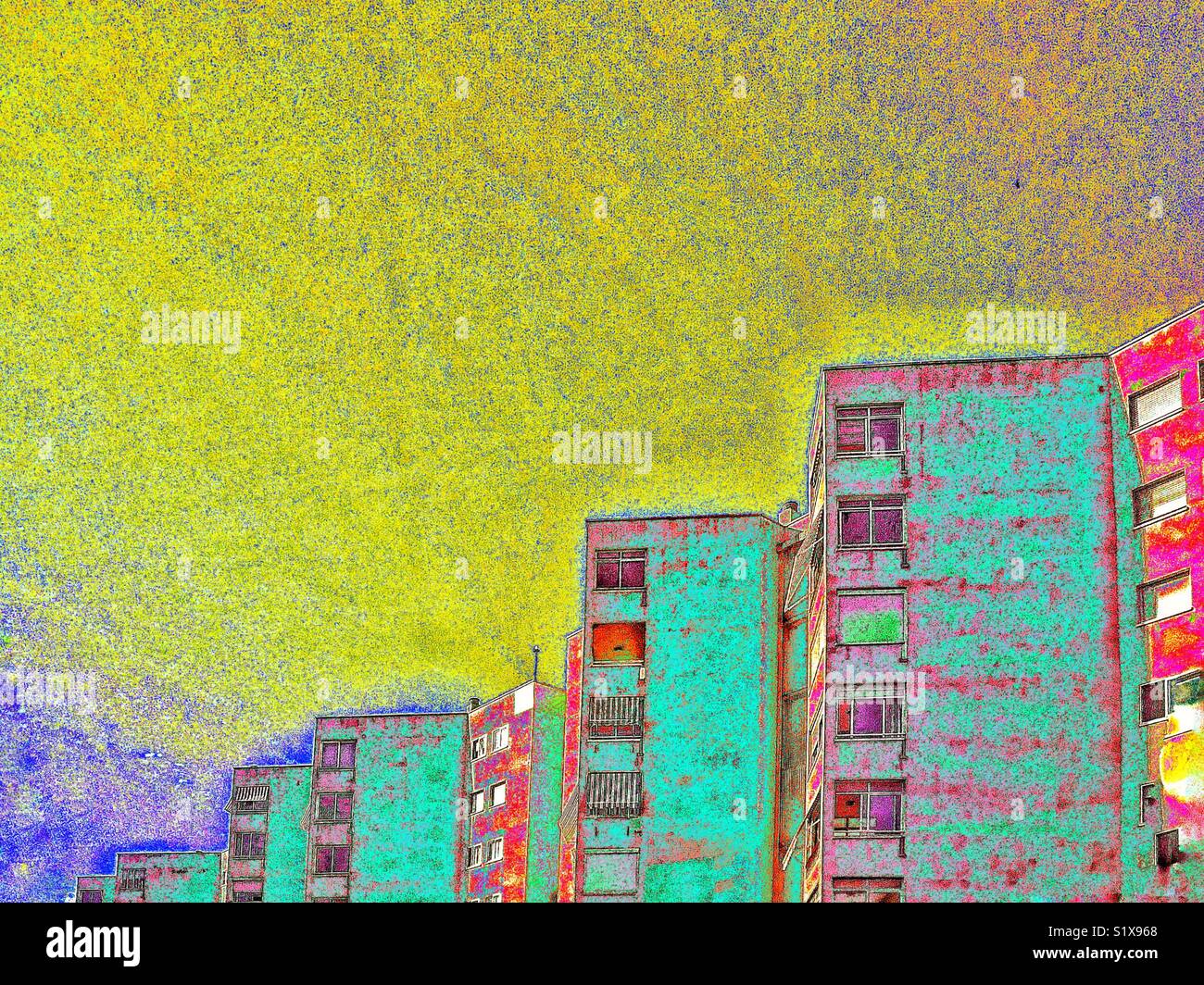 Apartment blocks, Alicante, Spain, an artist impression. Stock Photo