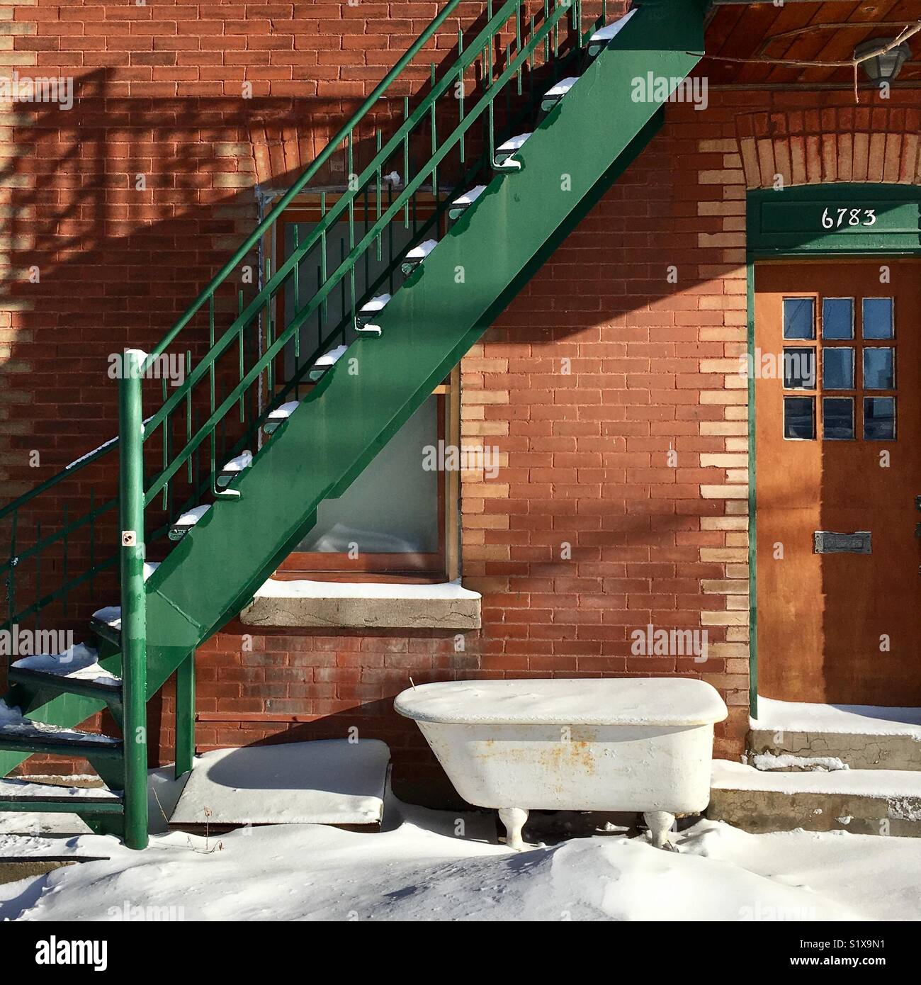 Winter bath Montreal - Smartphone Captured Stock Image