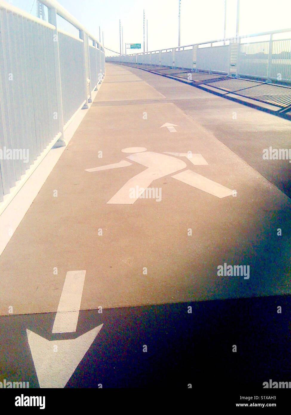 Walkway on the new Bay Bridge, San Francisco Bay, California, USA. - Smartphone Captured Stock Image