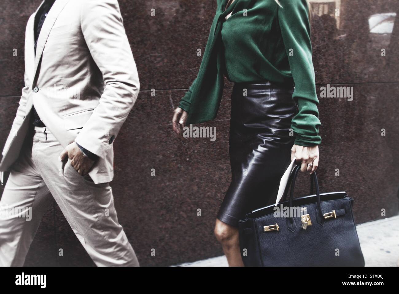 Modern Businessman and Businesswoman - Smartphone Captured Stock Image