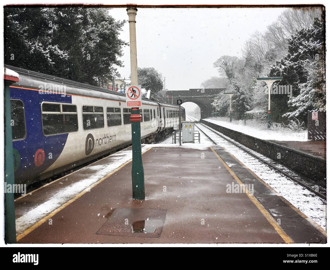 Cumbrian train station - Smartphone Captured Stock Image