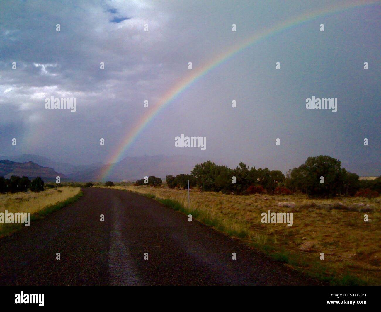 Rainbow in Eastern Utah, USA. - Smartphone Captured Stock Image